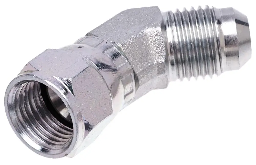 Male Jic 37 Flare To Female Jic 37 Flare Swivel - 45 (Sae To Sae) | G60424-0808 Gates 1