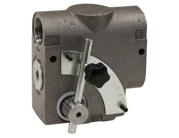3/4 Inch Npt Side Ported Adjustable Flow Divider Valve 0-30 Gpm | Buyers Products Hfdl075 1