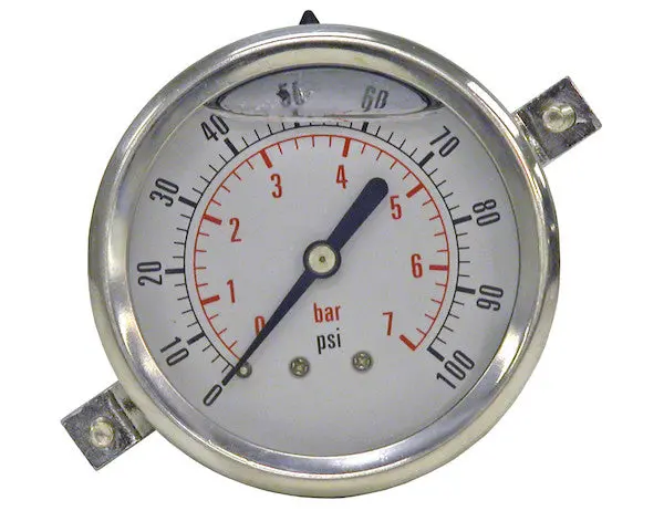 Silicone Filled Pressure Gauge - Panel Clamp Mount 0-100 Psi | Hpgc100 Buyers Products 1