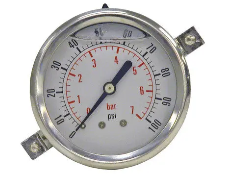 Silicone Filled Pressure Gauge - Panel Clamp Mount 0-160 Psi | Hpgc160 Buyers Products 1