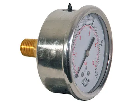 Silicone Filled Pressure Gauge - Center Back Mount 0-300 Psi | Hpgcb300 Buyers Products 1