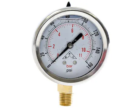 Silicone Filled Pressure Gauge - Stem Mount 0-300 Psi | Hpgs300 Buyers Products 1