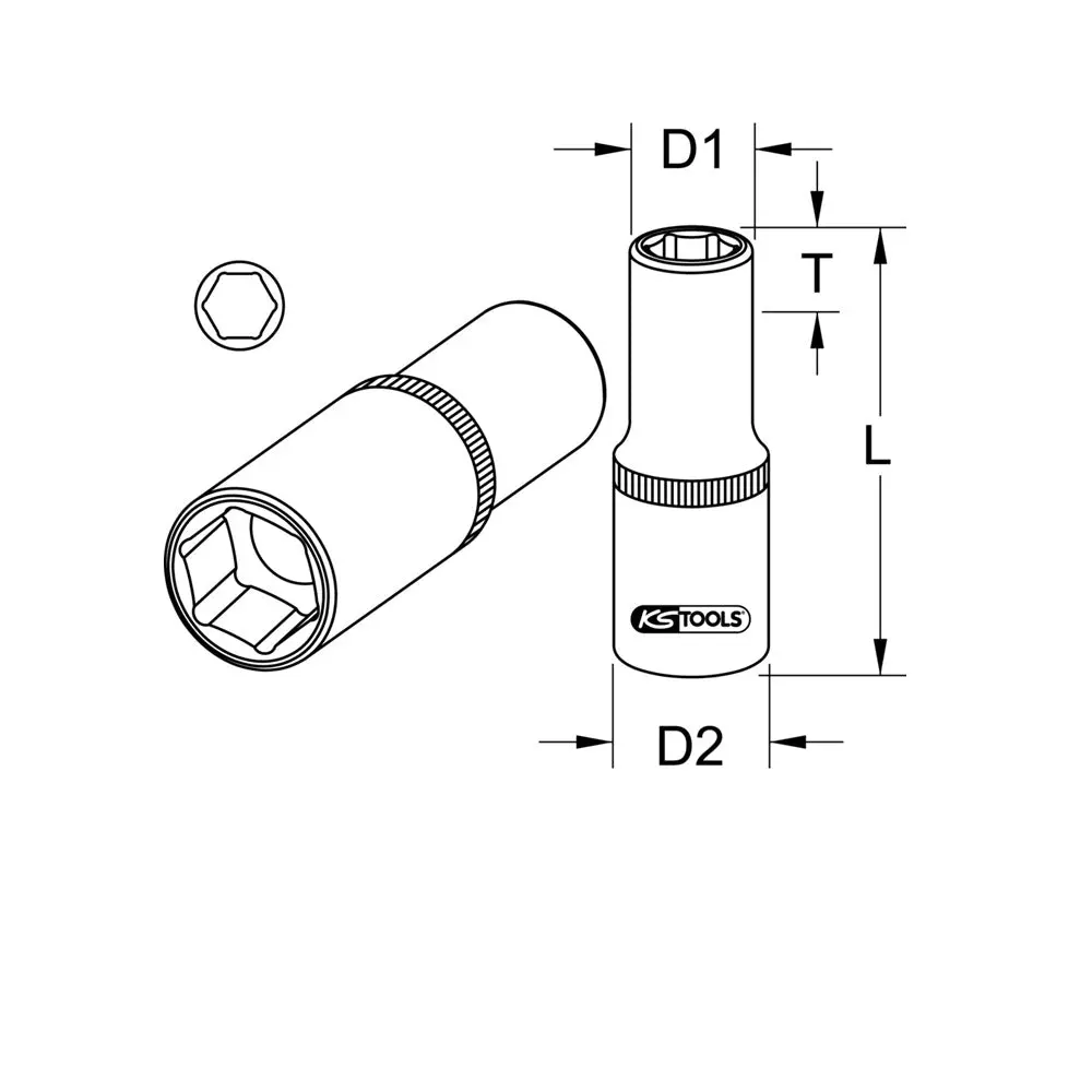 1/2" Chromeplus Hexagonal Deep Socket 2