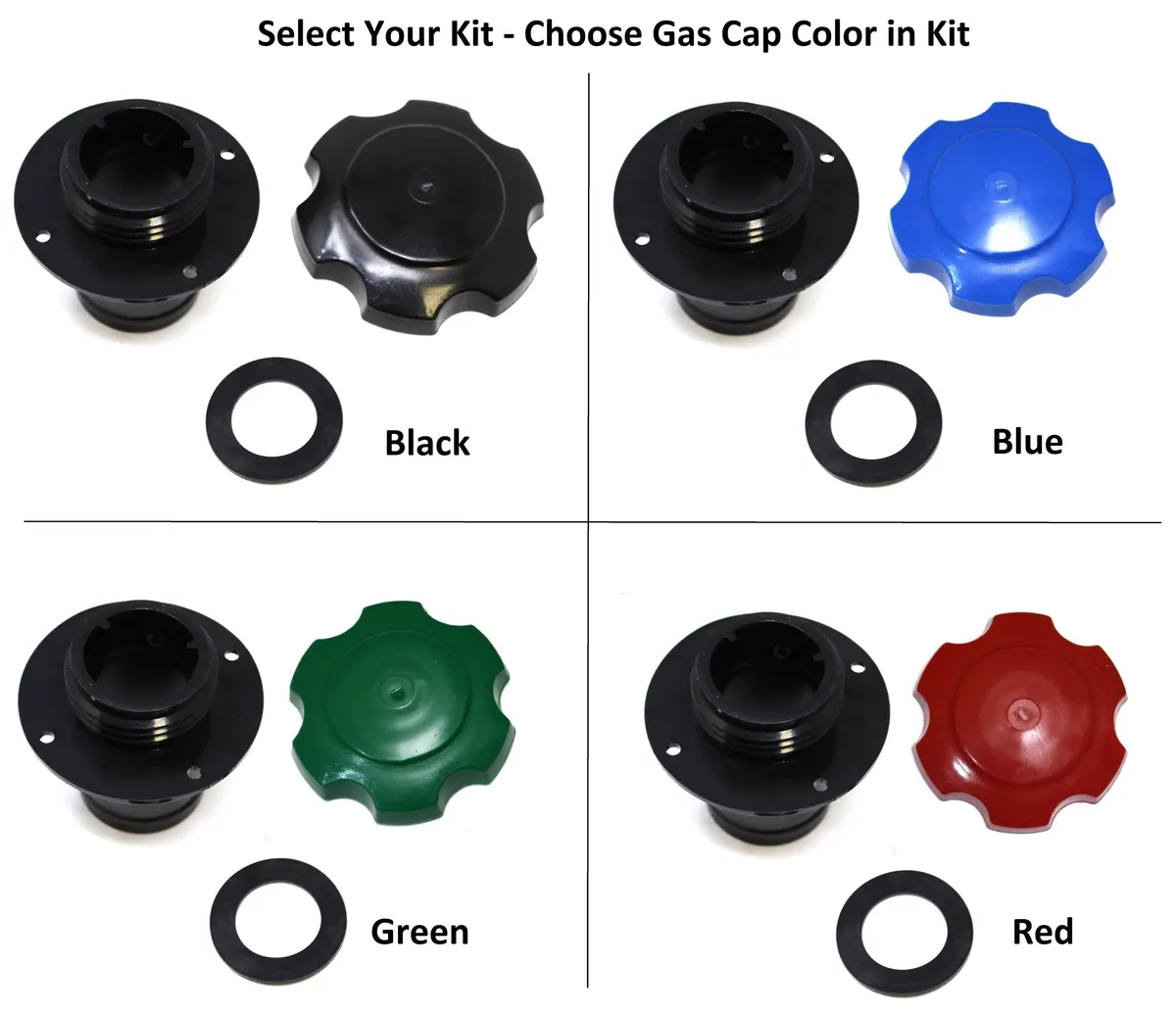 Aftermarket Kawasaki Jet Ski Gas Cap, Gasket & Black Fuel Tank Filler Neck Kit Oem # 59231-3734 / 51049-3714 1