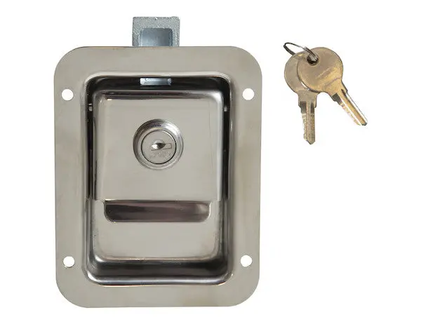 Stainless Steel Junior Single Point Locking Paddle Latch - Thru-Hole Mount | Buyers Products L1883 1