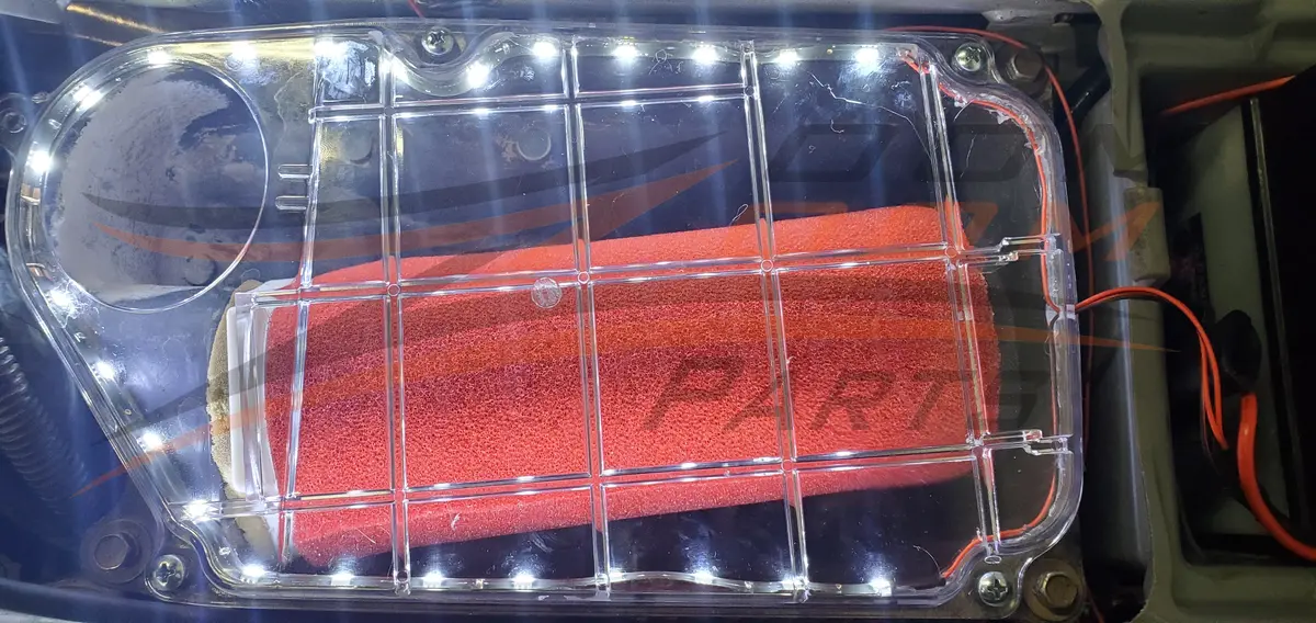 Lighted Clear Air Box Lid Cover With Blue Air Filter Fits 1987-2004 Yamaha Warrior 350 Yfm 350 Made In U.S.A Free Fedex 2 Day Shipping 1