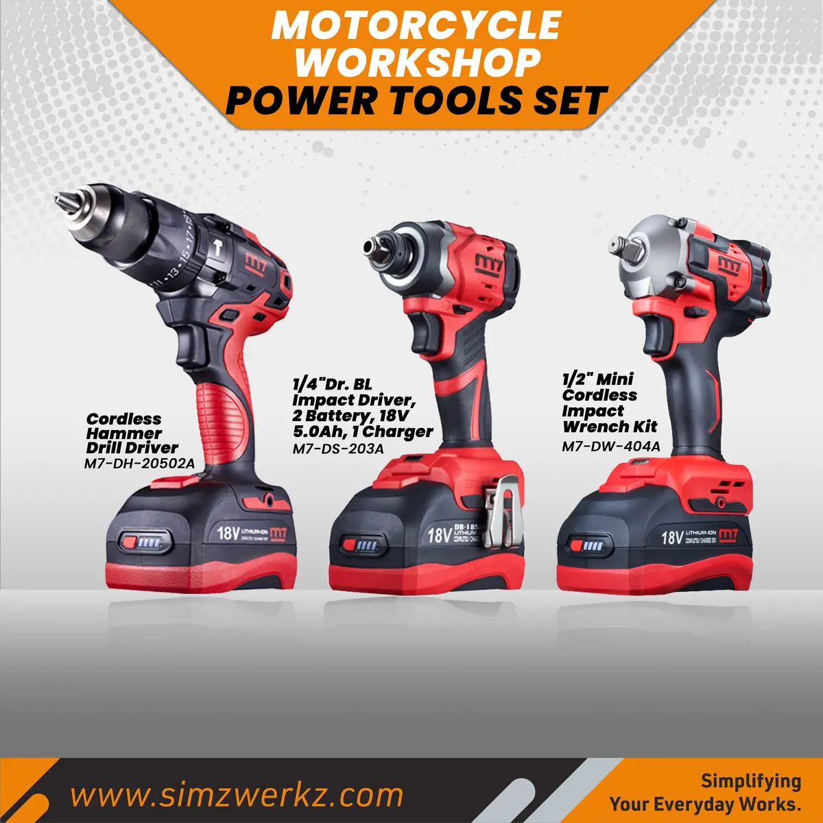 Motorcycle Workshop Power Tools Set 1