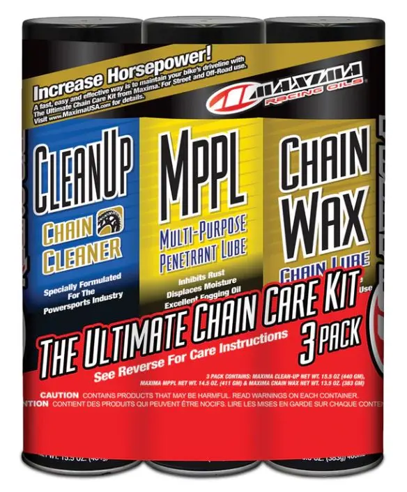 Maxima Chain Care Combo Kit Chain Wax Cleaner & Lube 70-749203 1