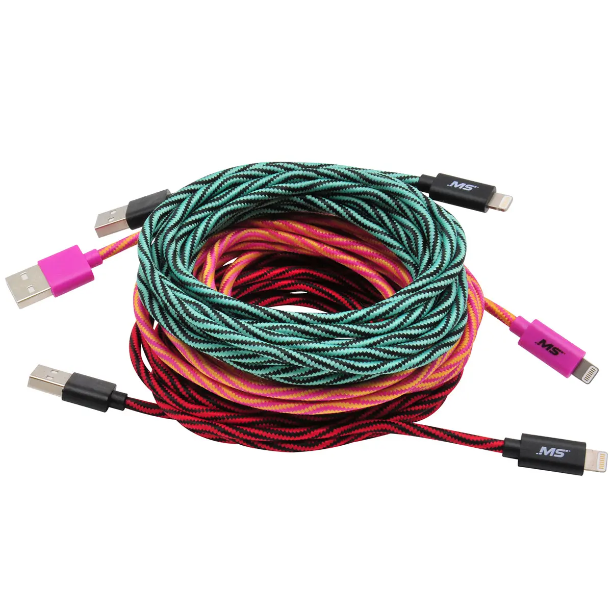 10' Lightning ® Charge And Sync Cable Assortment, Assorted Colors® | Mobilespec Mb06626 1