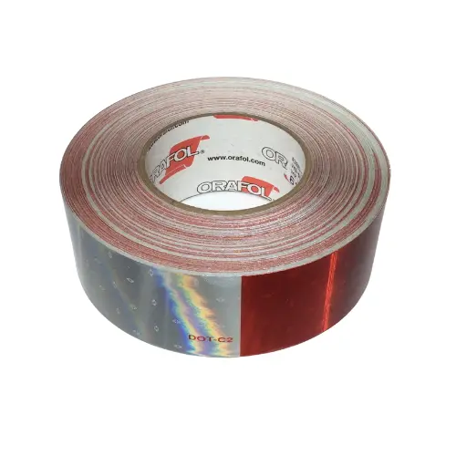 2" X 150' Red & White Microprismatic Conspicuity Tape | 19160 Orafol 1