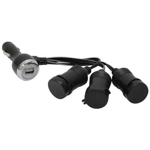 12V 3-Way Adapter With Usb Port | Ms211usbbl Mobilespec(R) 1