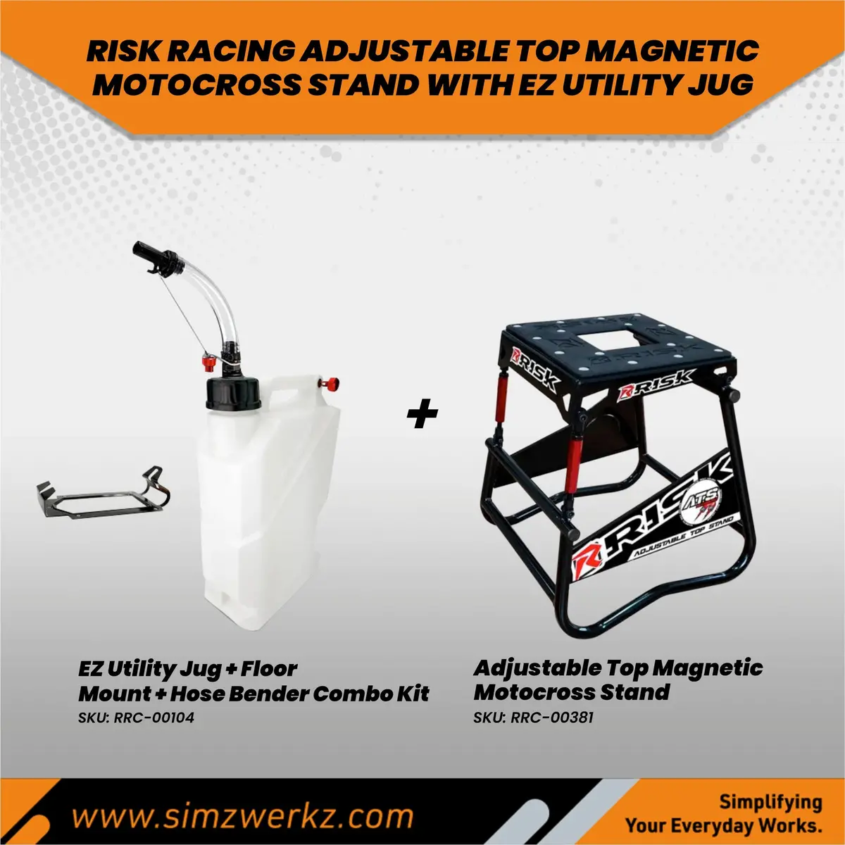 Risk Racing Adjustable Top Magnetic Motocross Stand With Ez Utility Jug 1
