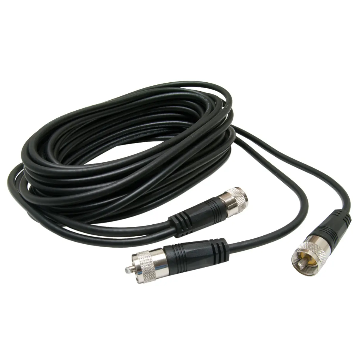 18' Cb Antenna Co-Phase Coax Cable With (3) Pl-259 Connectors, Black | Roadpro Rp18ccp 1
