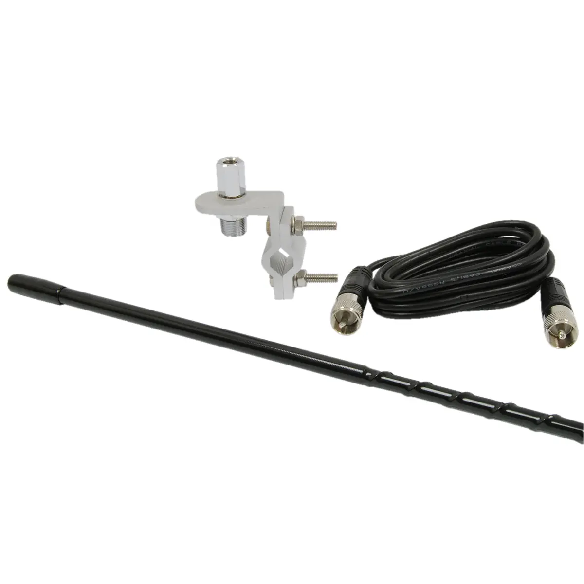 3' Standard Series Mirror Mount Fiberglass Cb Antenna Kit, Black | Roadpro Rp83b 1