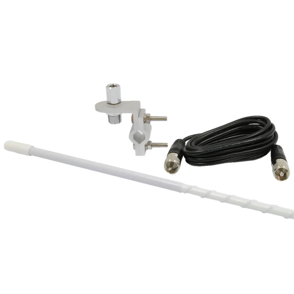 3 Ft Standard Series Mirror Mount Fiberglass Cb Antenna Kit, White | Rp83w Roadpro® 1