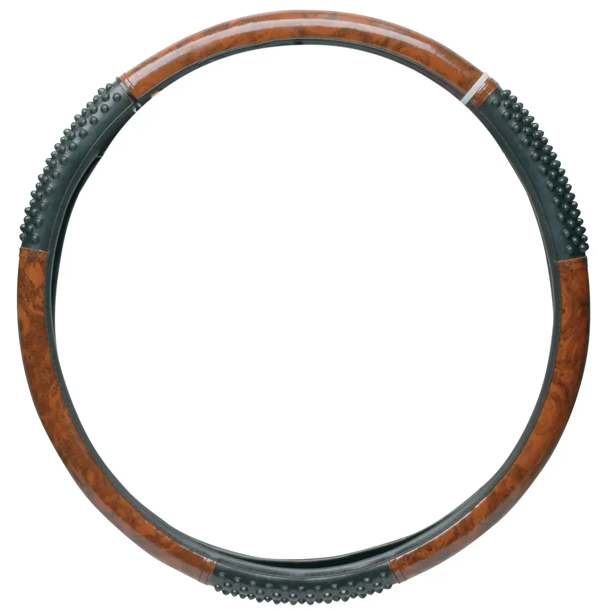 18" Comfort Grip Steering Wheel Cover, Black/Wood Grain | Roadpro Rpsw3003 1