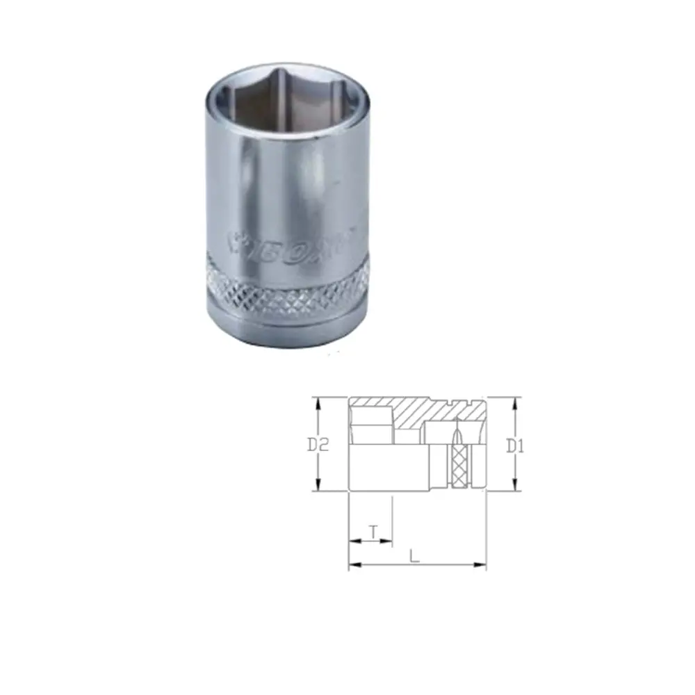1/4" Dr. 6Pt Socket W/ Mirror Finish 1