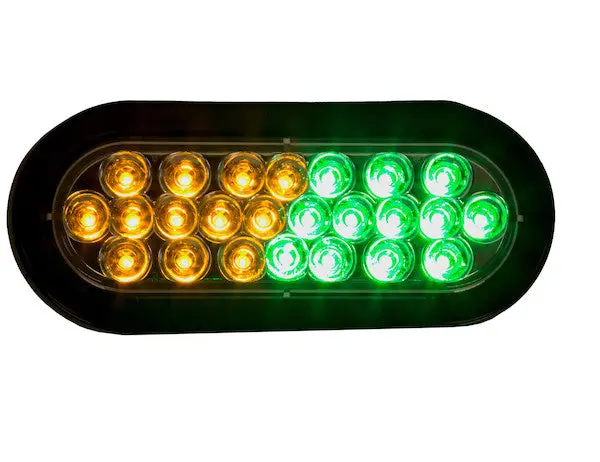Amber/Green 6" Oval Recessed Led Strobe Light With Quad Flash For Tow Trucks, Snow Plow Trucks, Semi Trucks, Box Trucks | Sl66ag Buyers Products 1