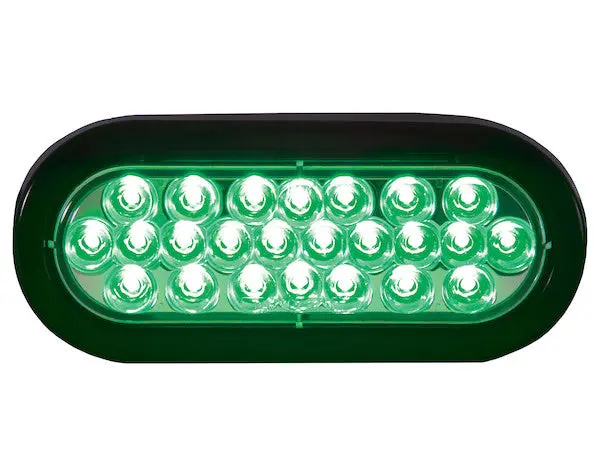 Green 6 Inch Oval Recessed Led Strobe Light With Quad Flash | Buyers Products Sl66go 1