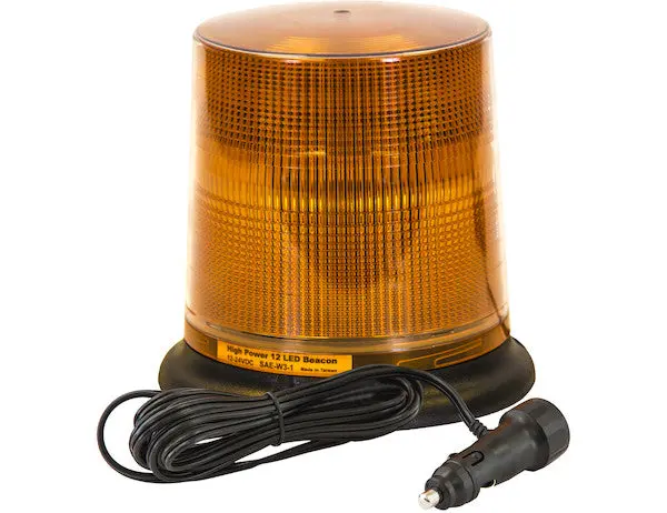 6.5" Amber Led Strobe Beacon Light, Magnetic-Permanent Mount | Buyers Products Sl695a 1