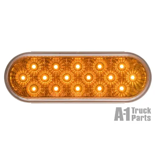16-Led 6" Oval Yellow Parking/Turn Signal With Clear Lens, Pl-3 Connection For Grommet Mount | Optronics Stl22ccab 1
