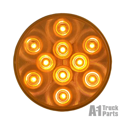 4" Round 10-Led Yellow Stop/Turn/Tail Light, Pl-3 Connection For Grommet Mount | Optronics Stl43ab 1