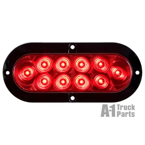 6" Oval 10-Led Red Parking/Rear Turn Signal, Hard Wired For Flange Surface Mount | Optronics Stl78rbp 1