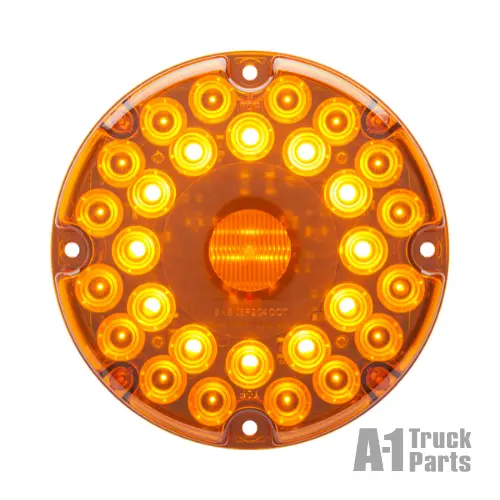 7" Round 31-Led Yellow Parking/Turn Signal Light, Hard Wired For Surface Mount | Optronics Stl90abp 1