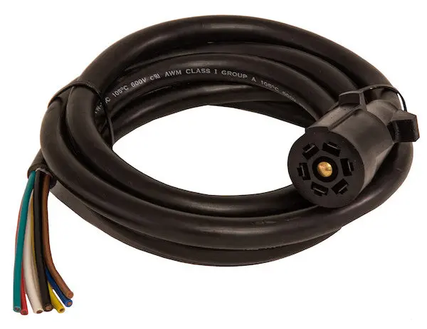 7-Way Flat Pin Trailer Connector W/ 96" Cable | Buyers Products Tc2967p 1