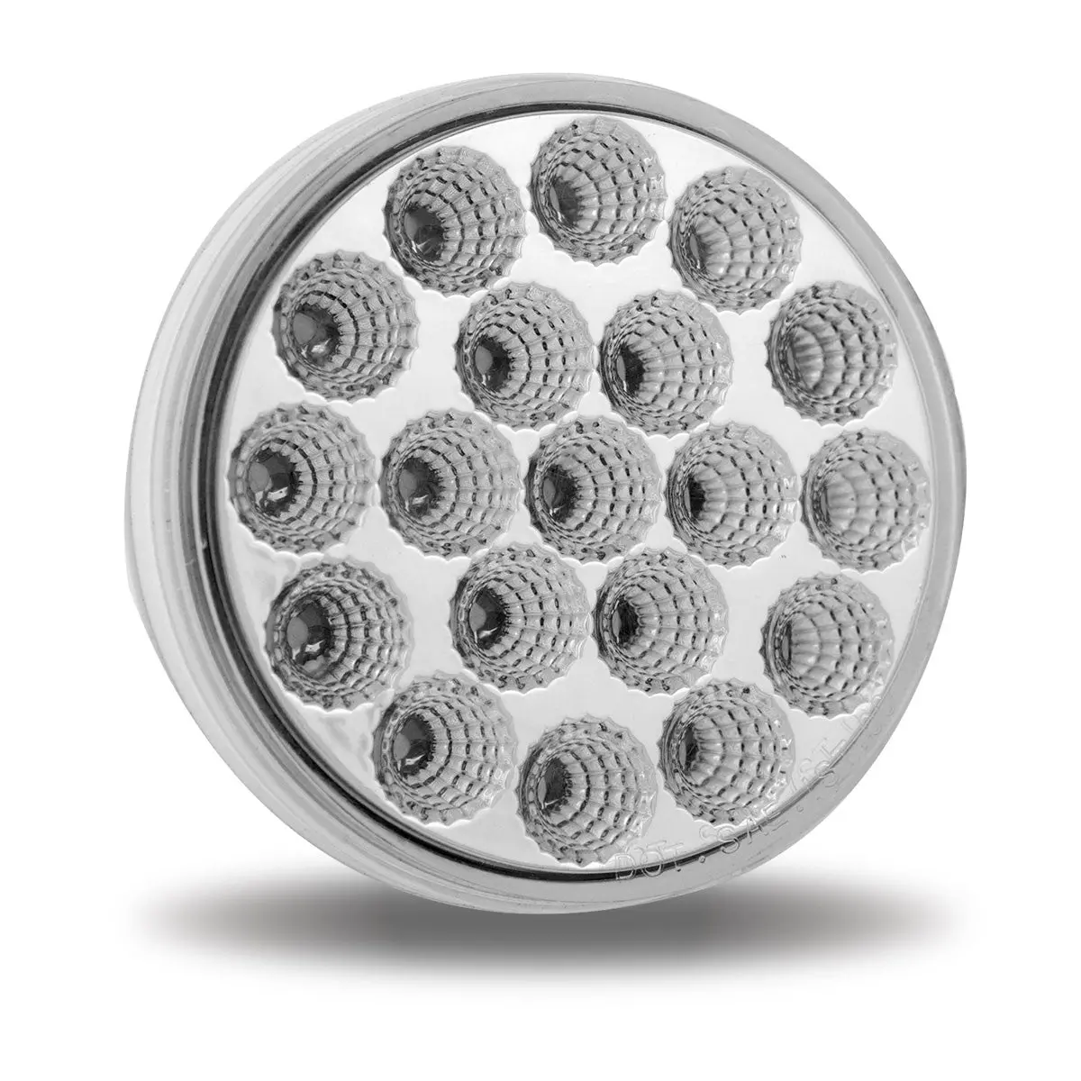 4" Clear Red Stop, Turn, & Tail Round Led Light - 19 Diodes | Tled-419Cr Trux Accessories 1