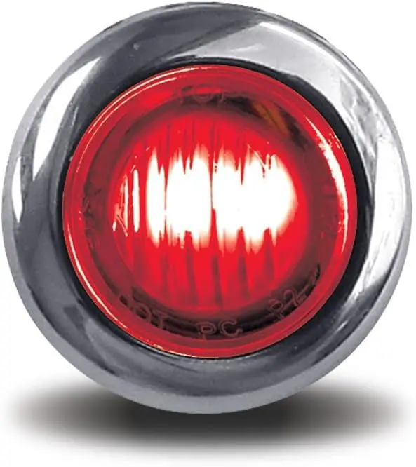 3/4″ Clear Red Marker Round Led Light – 3 Diodes | Tled-B2cr Trux Accessories 1