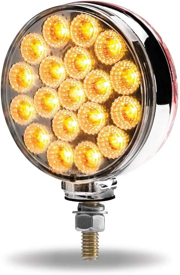 Clear Amber/Red Turn & Marker Double Face Round Reflector Led Light | Tled-Dfcc3 Trux Accessories 1