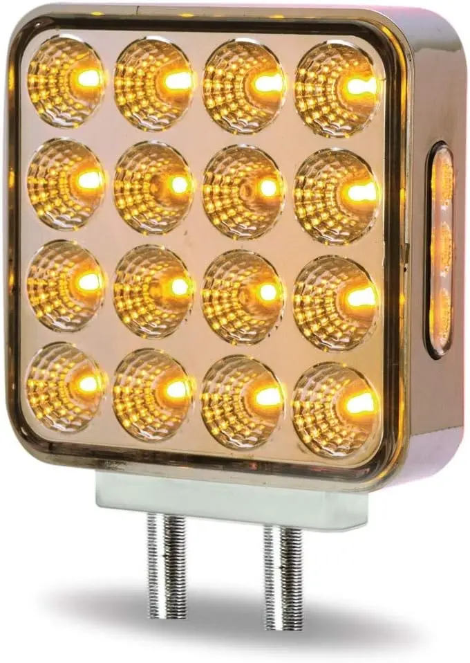 Amber/Red Stop, Turn & Tail 3" Mini Double Face Round Reflector Led Light | Tled-Ds3x2 Trux Accessories 1