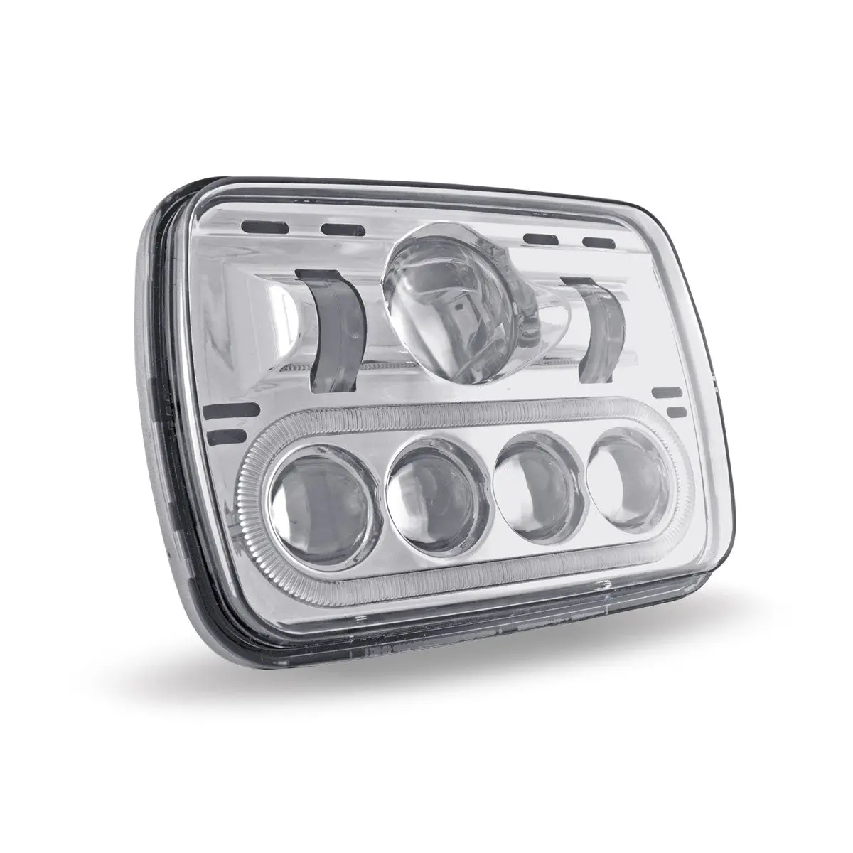 5" X 7" Led Projector Headlight With Auxiliary Halo Oblong - Combination High & Low Beam | Tled-H4 Trux Accessories 1
