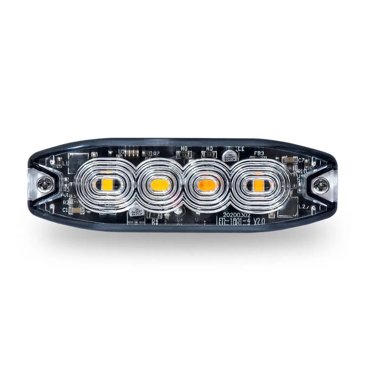Split Color (Amber/White) Class 1 Directional Led Super Slim Surface Mount Strobe Light W/ "L" Bracket (36 Flash Patterns) | Tled-W34aw Trux Accessories 1