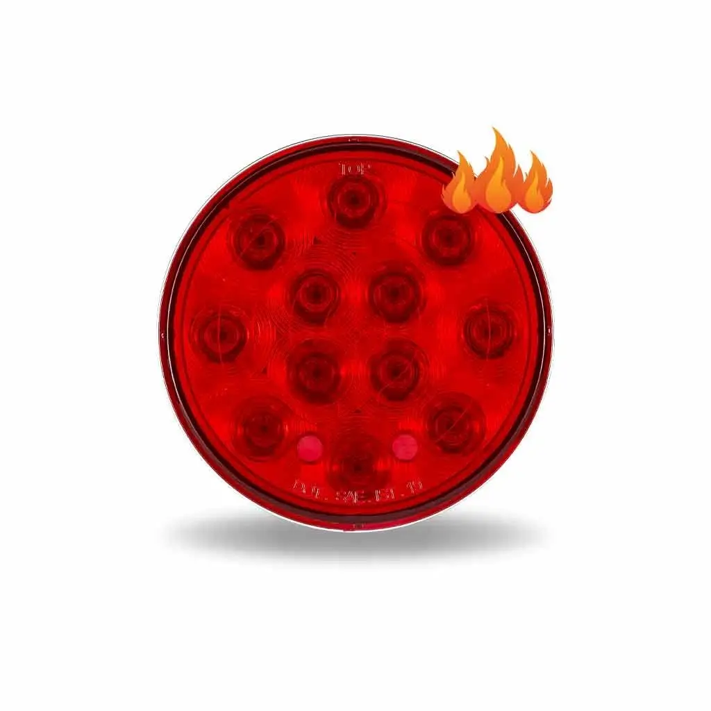 4" Red Stop, Turn & Tail Round Led Light With Heated Lens - 12 Diodes | Tled-412Hr Trux Accessories 1