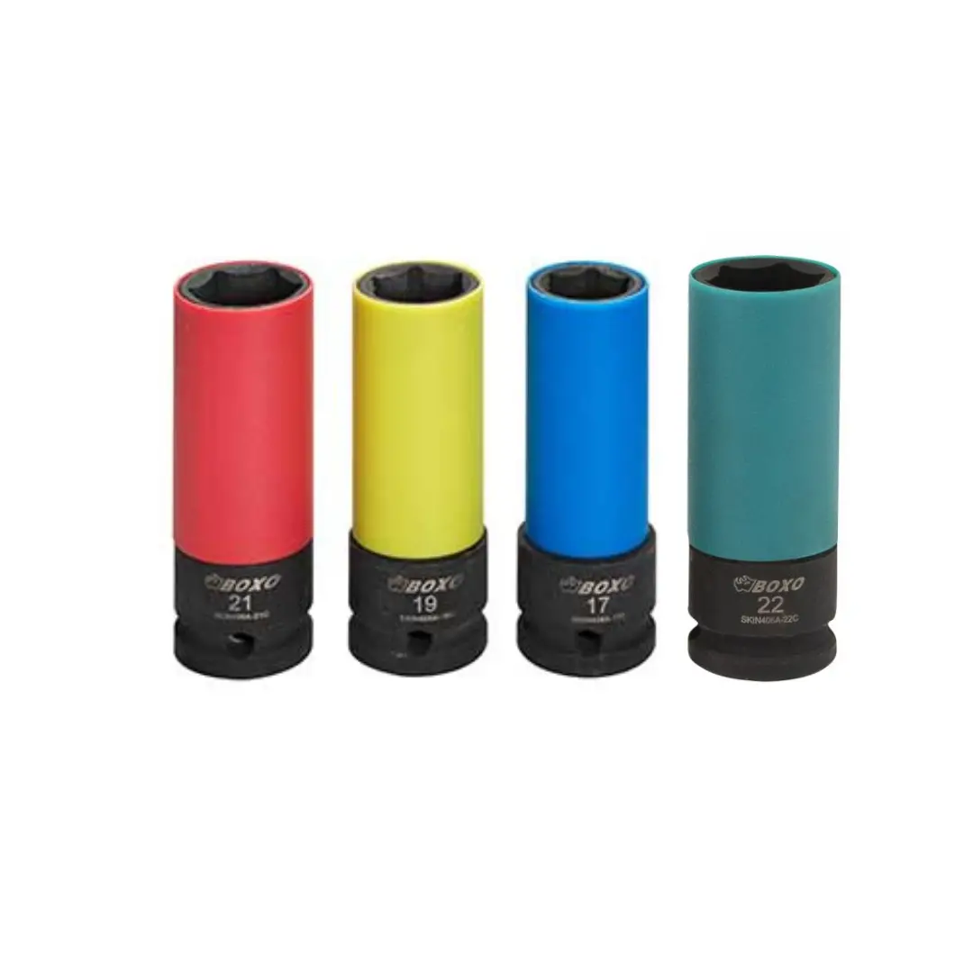 1/2" Dr. 6Pt Deep Wheel Impact Socket W/ Plastic Sleeve 1
