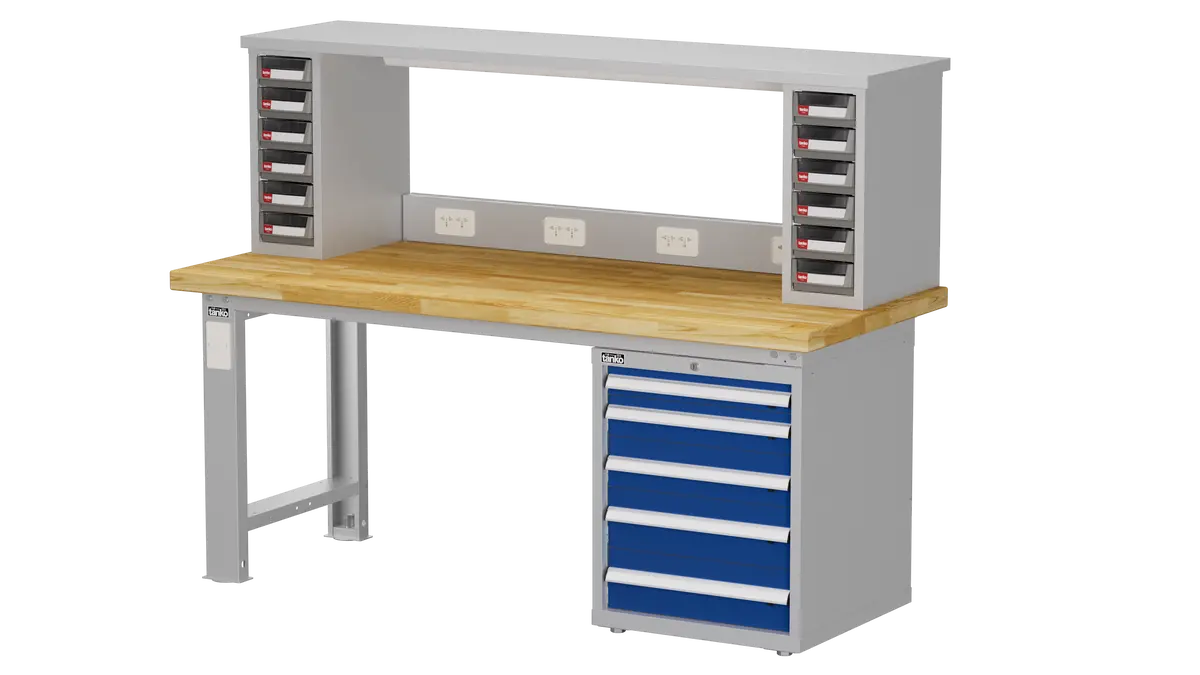 Heavy Duty Workbench With Shelf Set And General Drawer Tool Cabinet 1