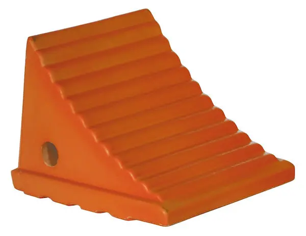 Small Orange Polyurethane Wheel Chock 7.38X8.31X6.25 Inch | Wc786 Buyers Products 1