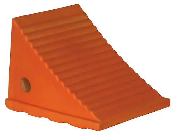 Large Orange Polyurethane Wheel Chock 8.69X11.25X8.13 Inch | Wc8118 Buyers Products 1