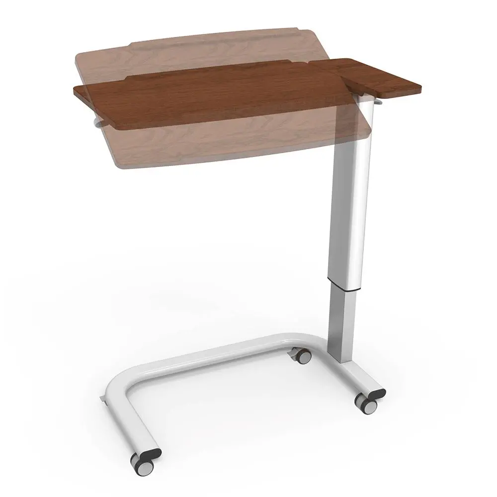 Wooden Texture Overbed Table On Castors 2