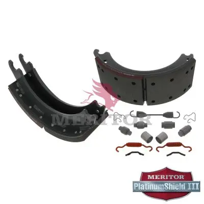 Front Lined Brake Shoe Kit With Hardware | Remanufactured | Meritor Xk2124703qp 1