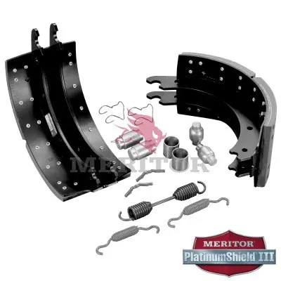 Lined Brake Shoe Kit With Hardware For 15" X 8.625" Eaton Brakes | Remanufactured | Meritor Xk2124717e 1