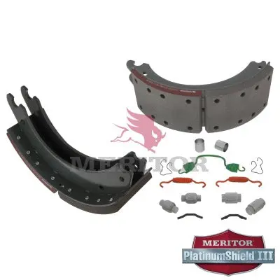 Lined Brake Shoe Kit With Hardware For Q Plus 16.5" X 5" Brakes | Remanufactured | Meritor Xk2124720qp 1