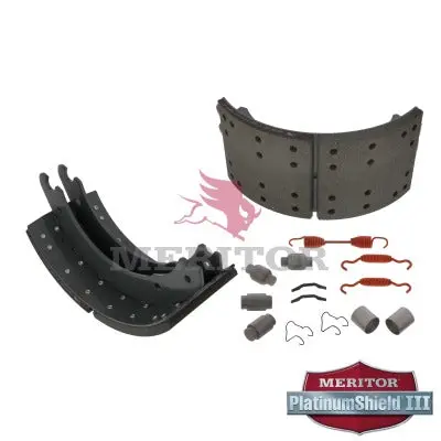Lined Brake Shoe Kit With Hardware For Q 16.5" X 7" Brakes | Remanufactured | Meritor Xk3014515q 1