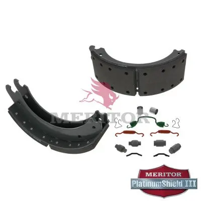 Lined Brake Shoe Kit With Hardware For Q Plus 16.5" X 5" Brakes | Remanufactured | Meritor Xk3124720qp 1