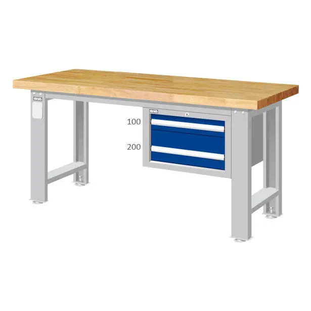 Heavy Duty Workbench With Hanging 2-Drawer Cabinet 1