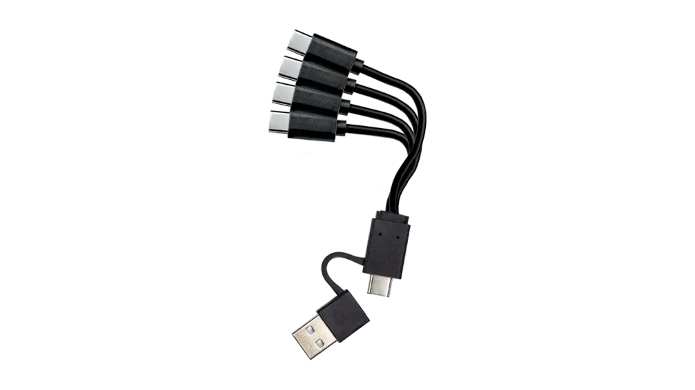 Usb-A/C To 4 Prong Usb-C Multi-Charge Cable 1