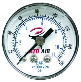 2" Gauge 0-160 Psi Mini, Back Mount | 7921 Atd Tools 1