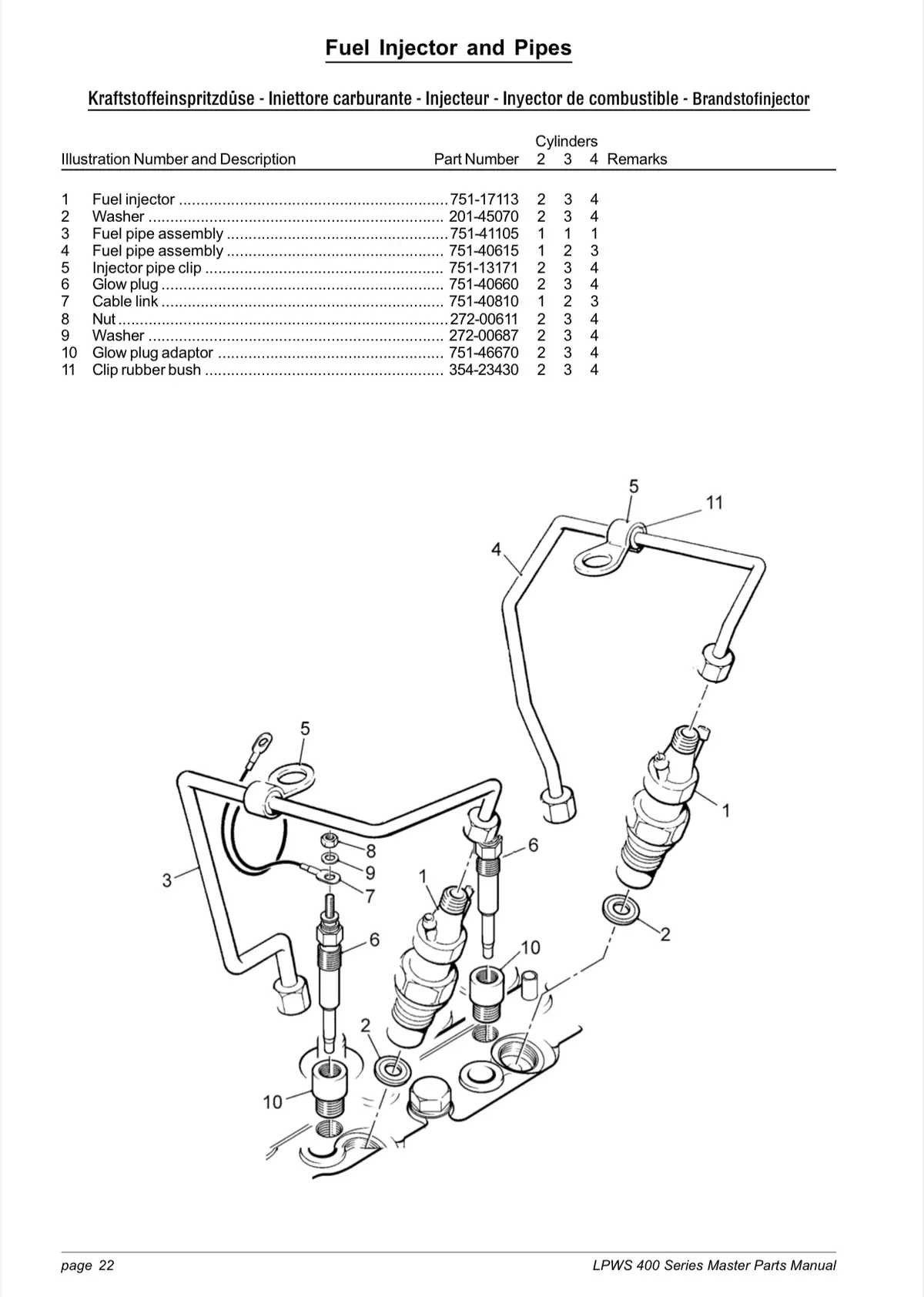 751-46660 Glow Plug, Fits 400 Series Lpws Engine 2